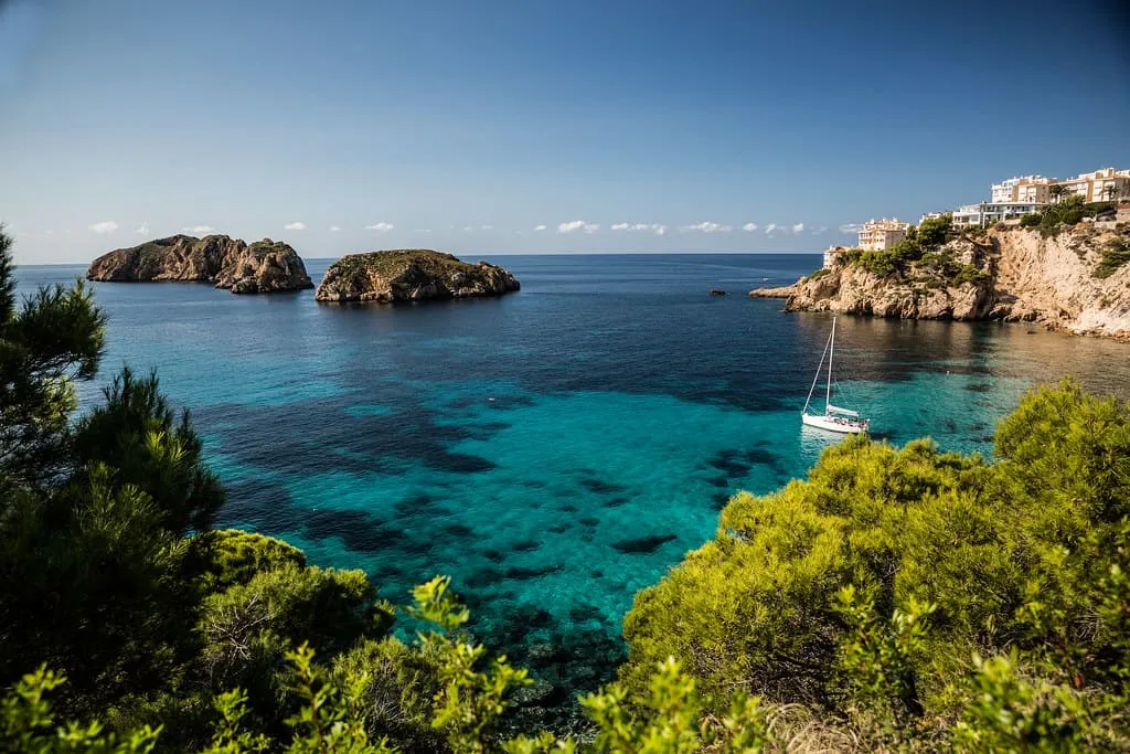 Islas Malgrats in Mallorca. Turquoise waters and Sunny day.