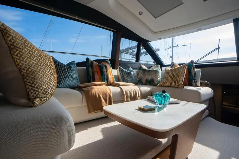 Saloon of a yacht in charter in Mallorca.